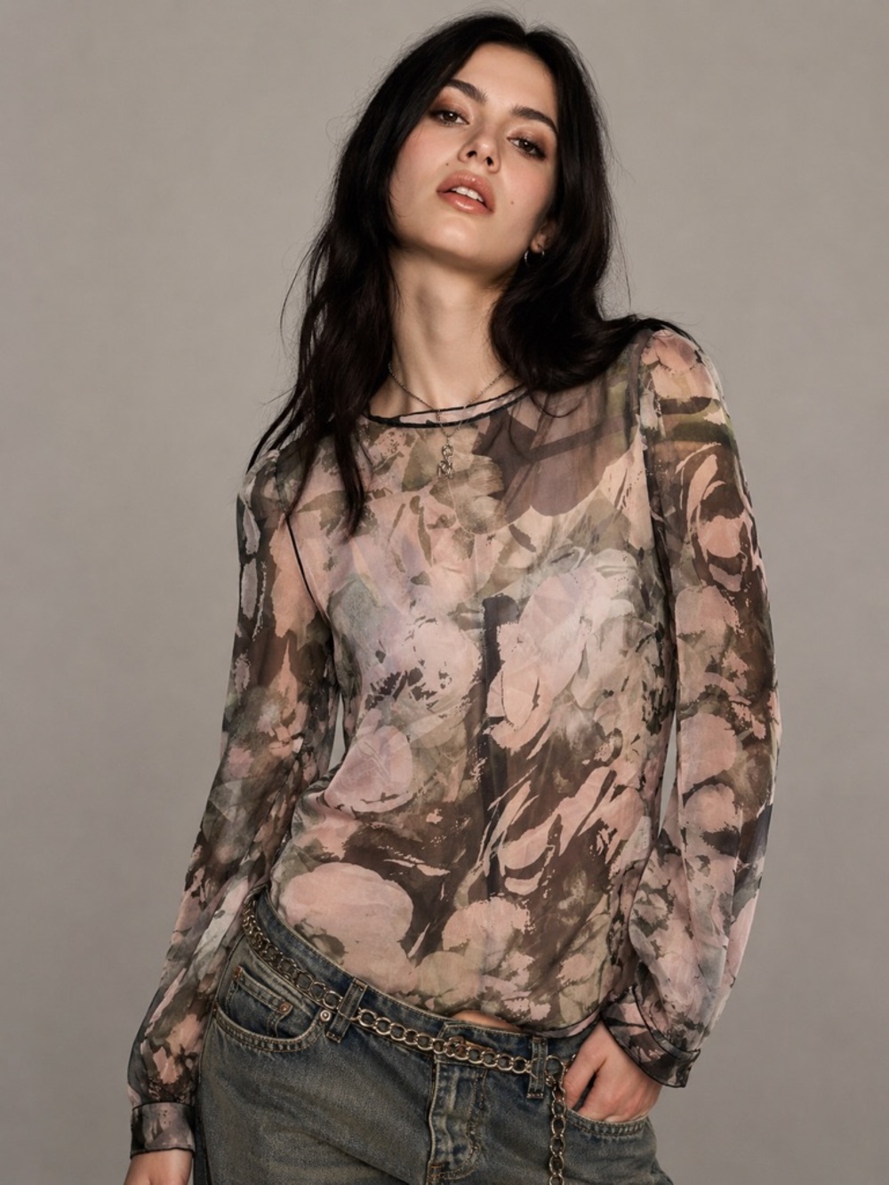 Dolce & Gabbana Y2K Abstract Watercolour Print Shirt with D&G Label sz 8